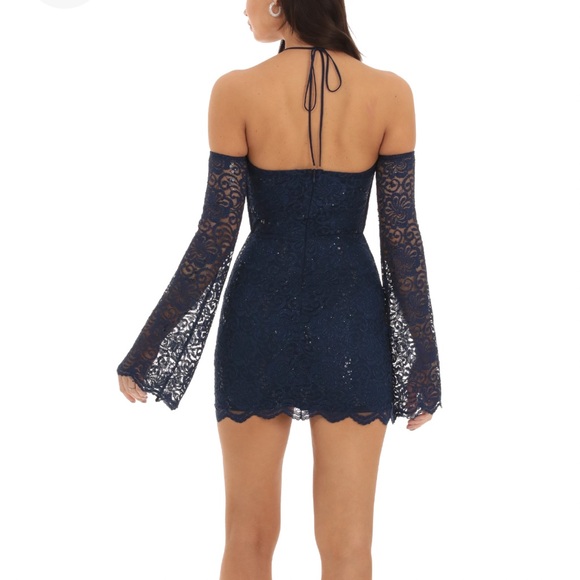 NWOT Lucy in the sky navy blue mini dress - Picture 2 of 5